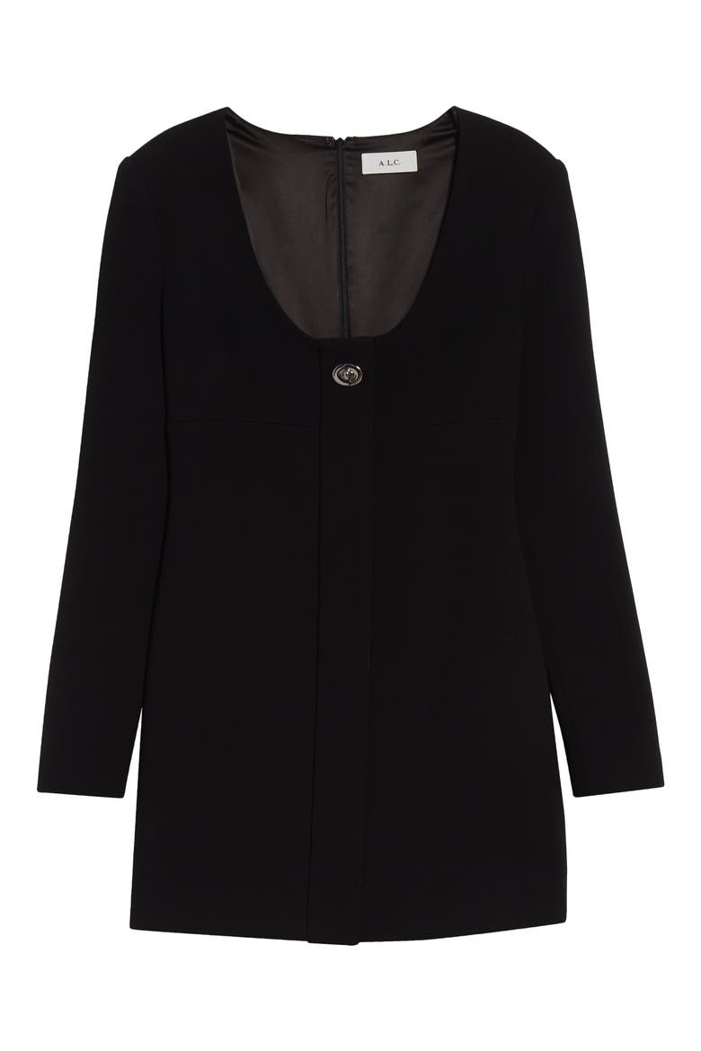 Elena Long Sleeve Minidress, Alternate, color, BLACK