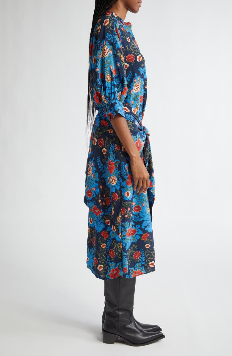 FARM Rio Arabesque Floral Print Long Sleeve Midi Dress, Alternate, color,