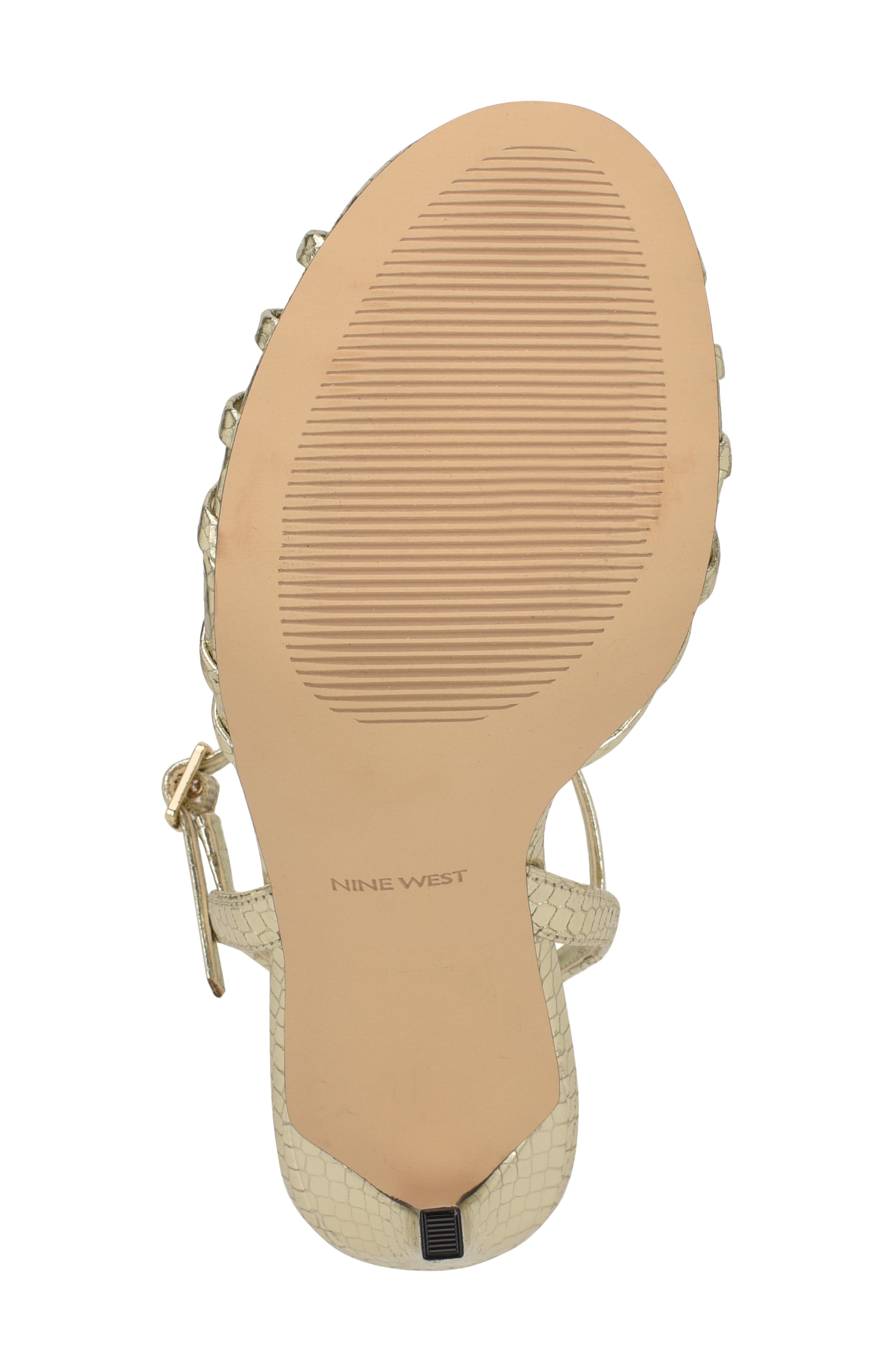 Nine West Meripen Ankle Strap Sandal, Alternate, color, Gold