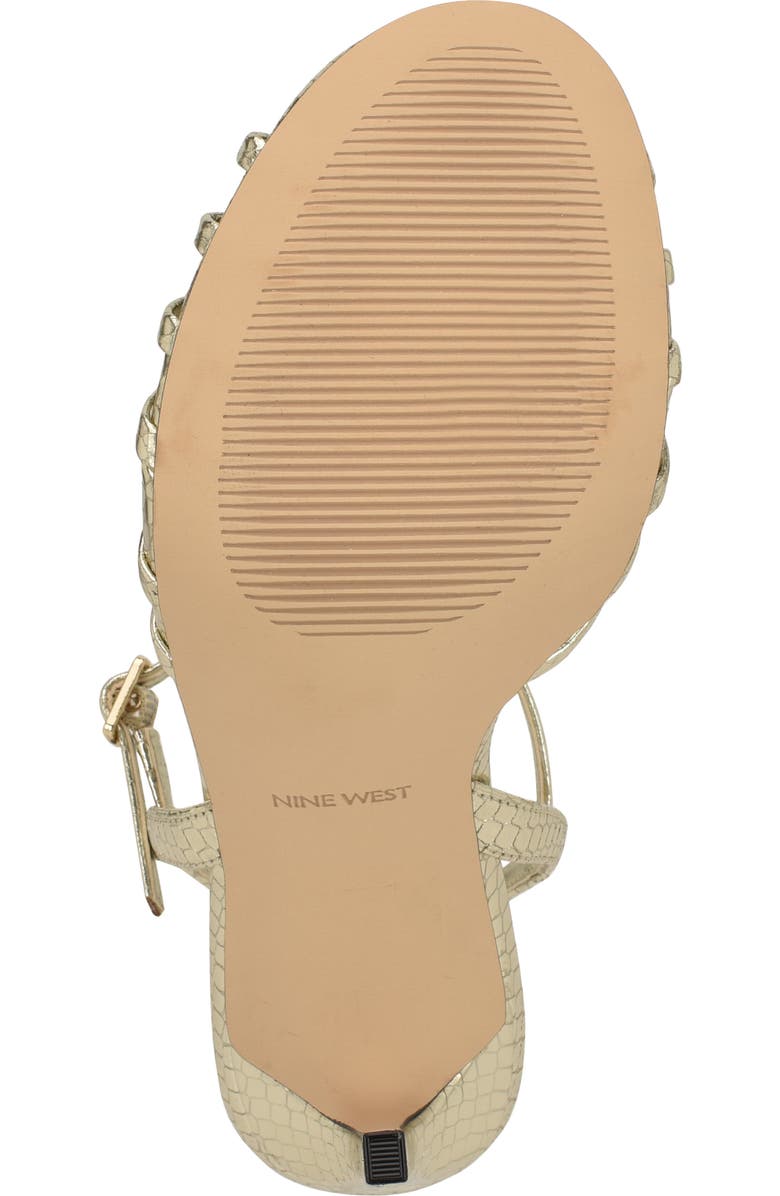 Nine West Meripen Ankle Strap Sandal, Alternate, color, Gold