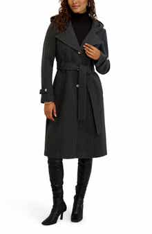 Kensie Belted Plush Trench Coat