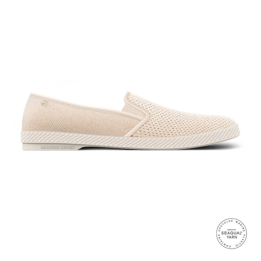 Rivieras Classic Canvas & Mesh Slip-on Loafer In White