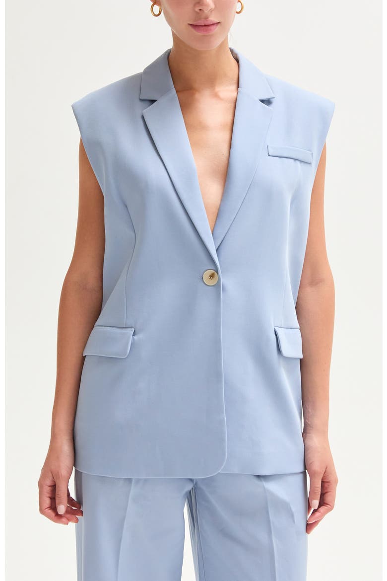 Oversized Blazer Vest, Main, color, Blue