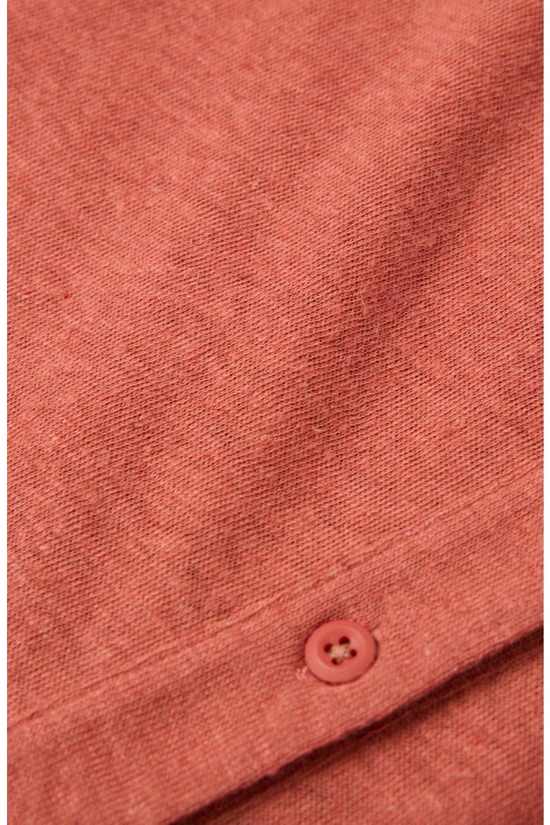 Button Through Top, Alternate, color, Redwood
