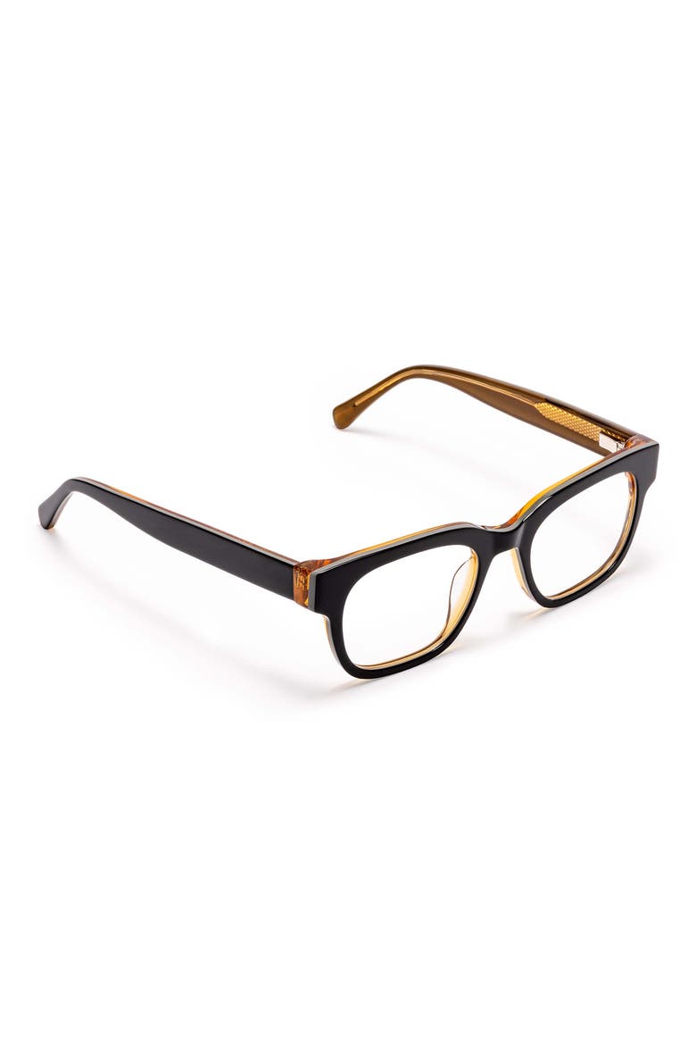 Numero Uno 49mm Rectangualr Readers, Alternate, color, MILKY BLACK / GREY / AMBER