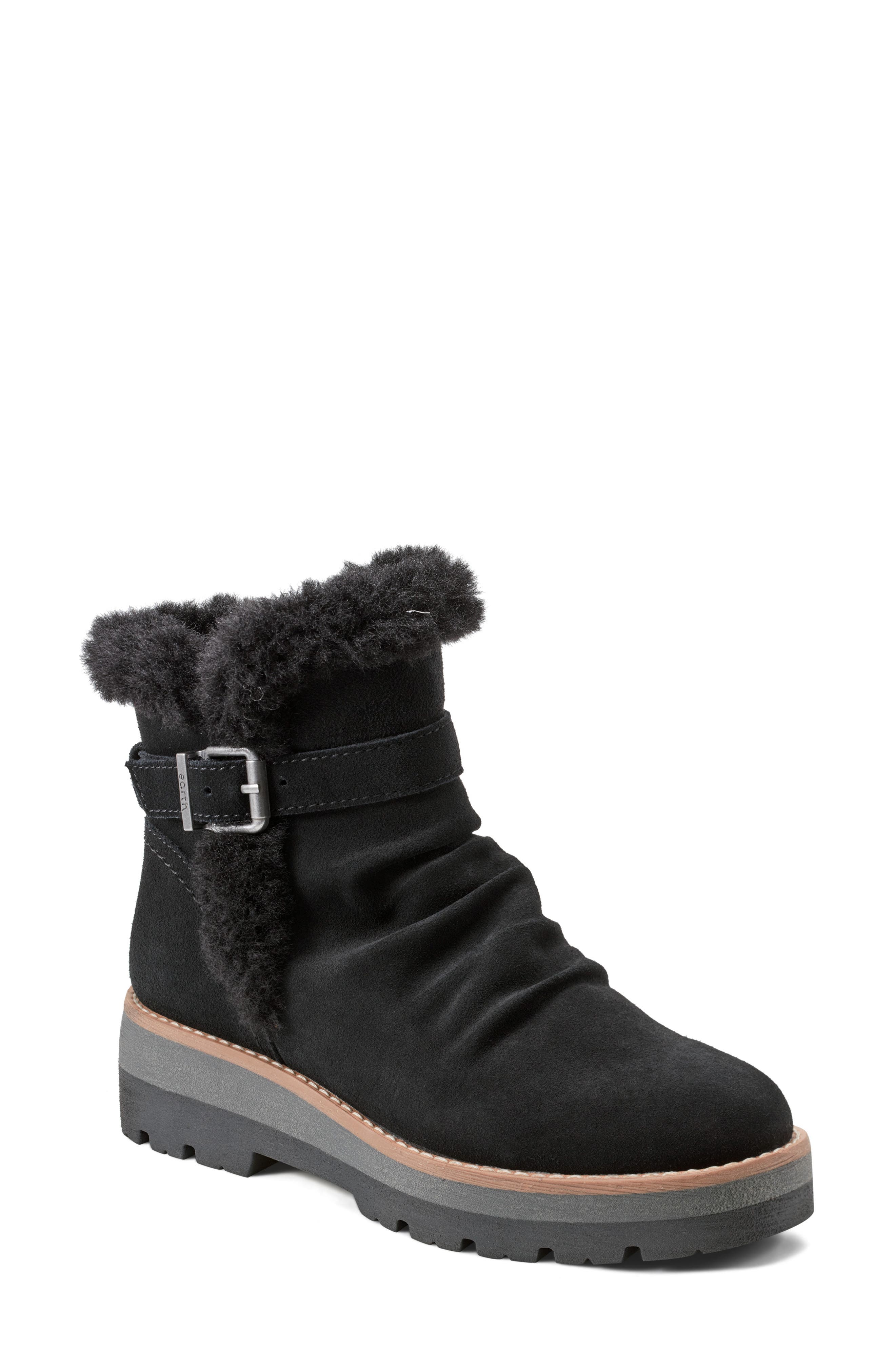 Earth<sup
®</sup
 Yara Waterproof Faux Fur Lined Bootie, Main, color, Black