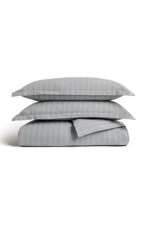 Flannel Stripe Brushed Cotton Duvet Cover Sets