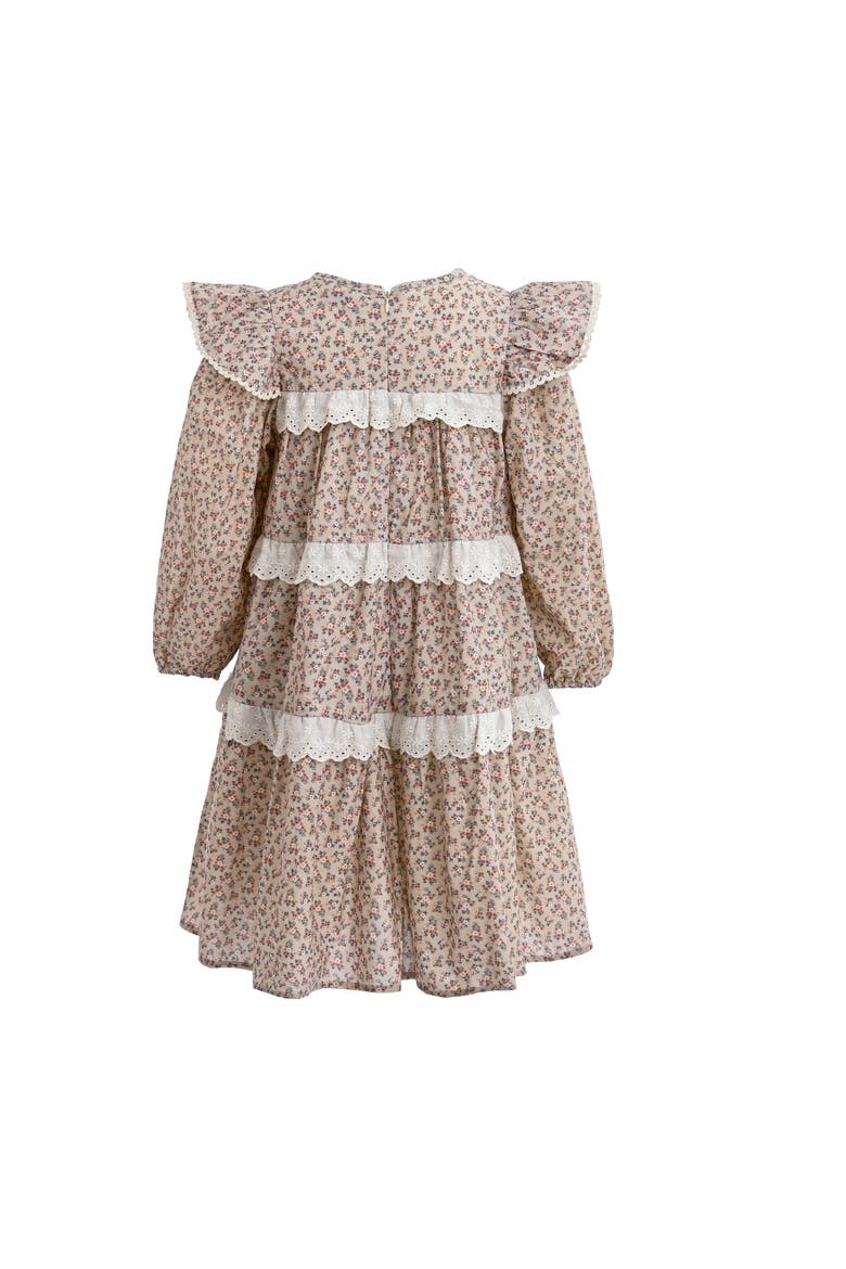 Floral Lace Tiered Dress, Alternate, color, Beige