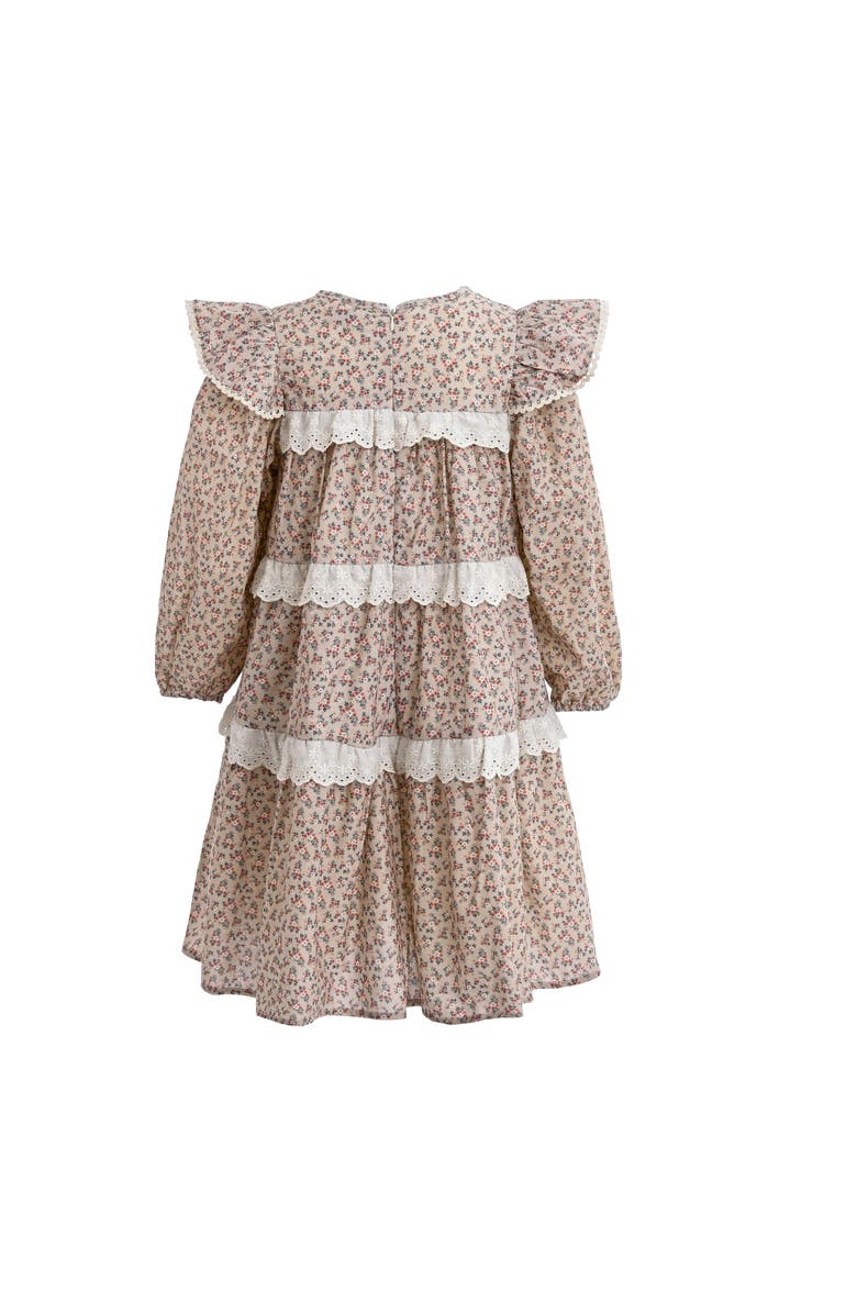 Sweet Cactus Floral Lace Tiered Dress, Alternate, color, Beige