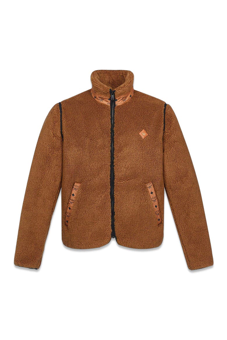 Fleece Jacket w/ Detachable Sleeves in Faux Fur, Alternate, color, Cognac