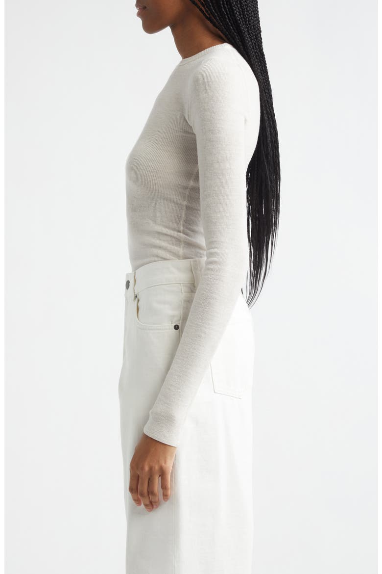 Joan Rib Extrafine Merino Wool Sweater, Alternate, color, BUTTER