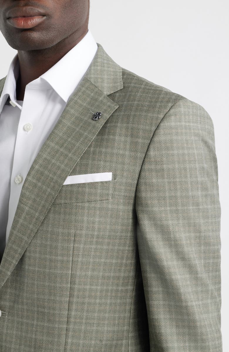 BOSS Hutson Plaid Wool Sport Coat, Alternate, color, Medium Green