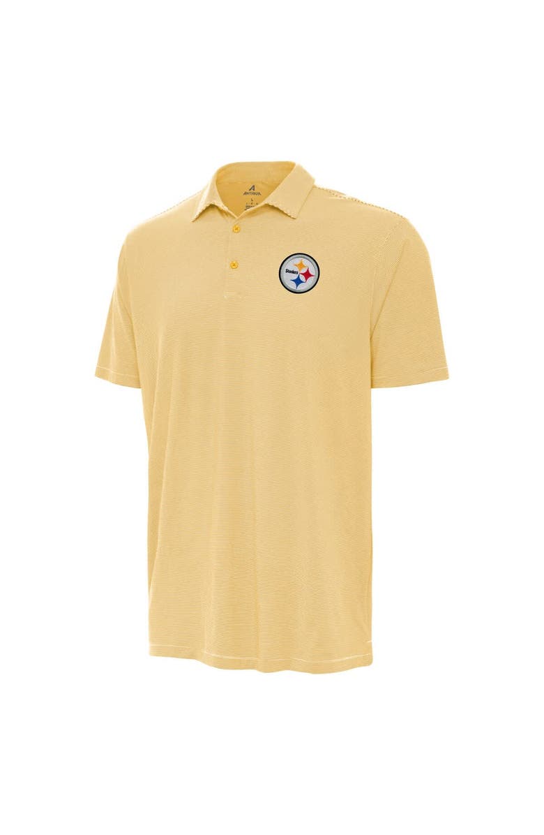 ANTIGUA Men's Antigua Gold/White Pittsburgh Steelers Twine Performance Polo, Alternate, color, 