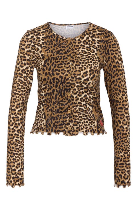 Molly Lettuce Edge Button Front Stretch Organic Cotton Top