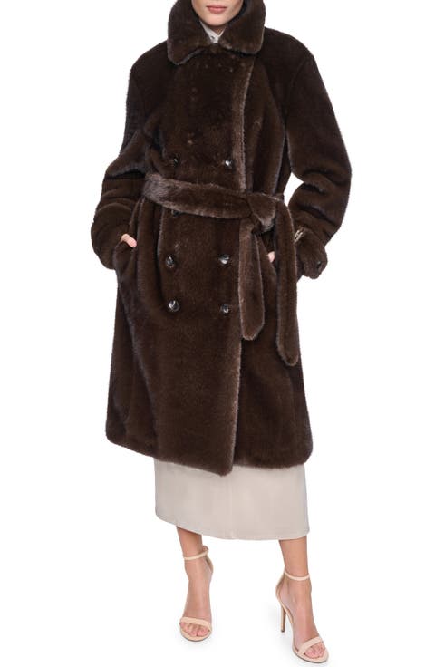 Belted Faux Fur Coat