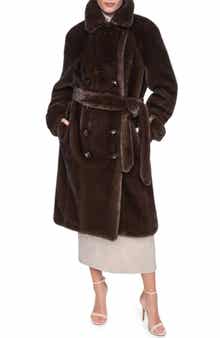 Belted Faux Fur Coat