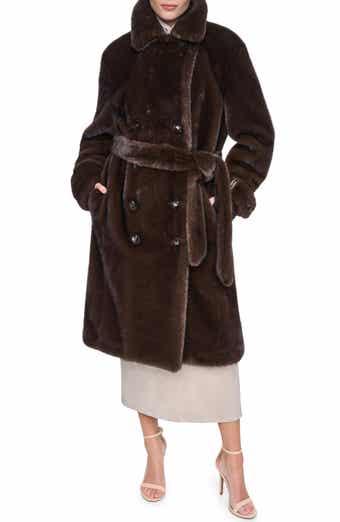 Belted Faux Fur Coat