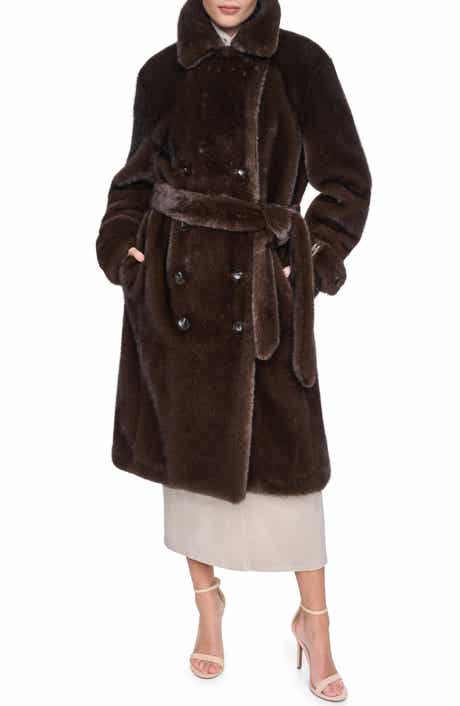 Belted Faux Fur Coat
