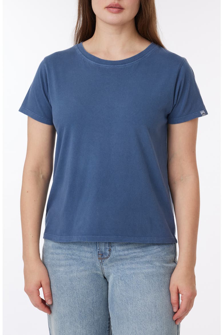 Sunwashed Crop Cotton T-Shirt, Main, color, VINTAGE INDIGO