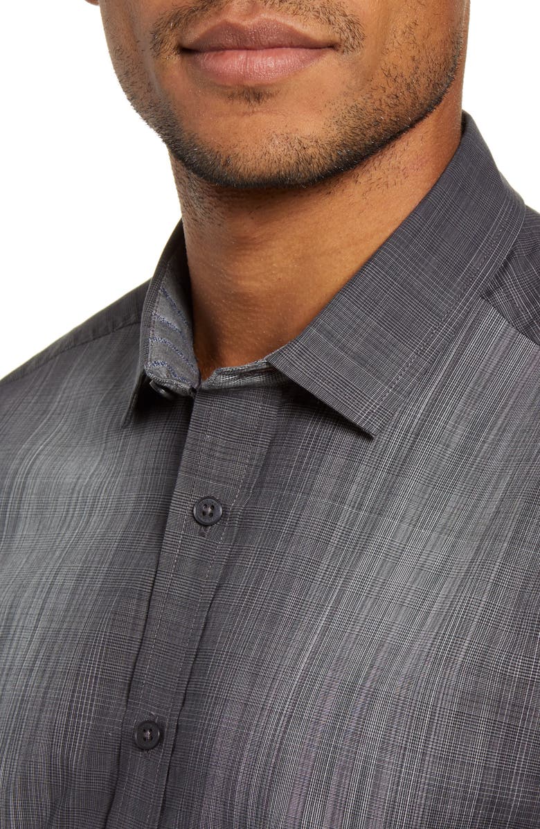 Vince Camuto Slim Fit Abstract Check Button-Up Shirt, Alternate, color, 