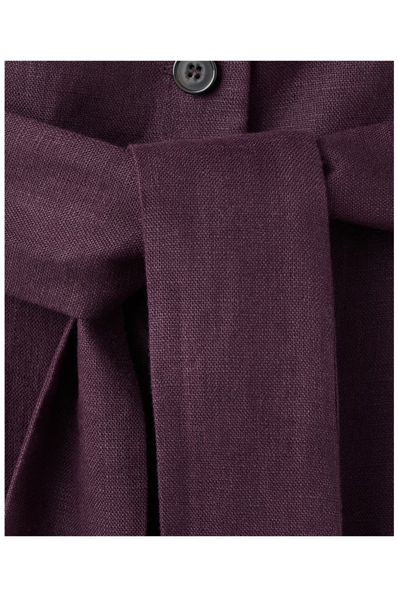 Sleeveless Belted Linen Jumpsuit, Alternate, color, BLACKBERRY