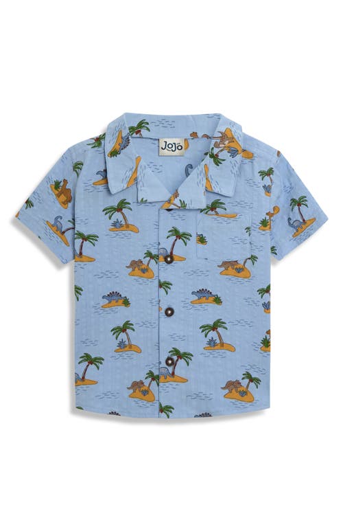 Jojo Maman Bébé Jojo Maman Bebe Island Dino Camp Shirt & Shorts Set In Blue