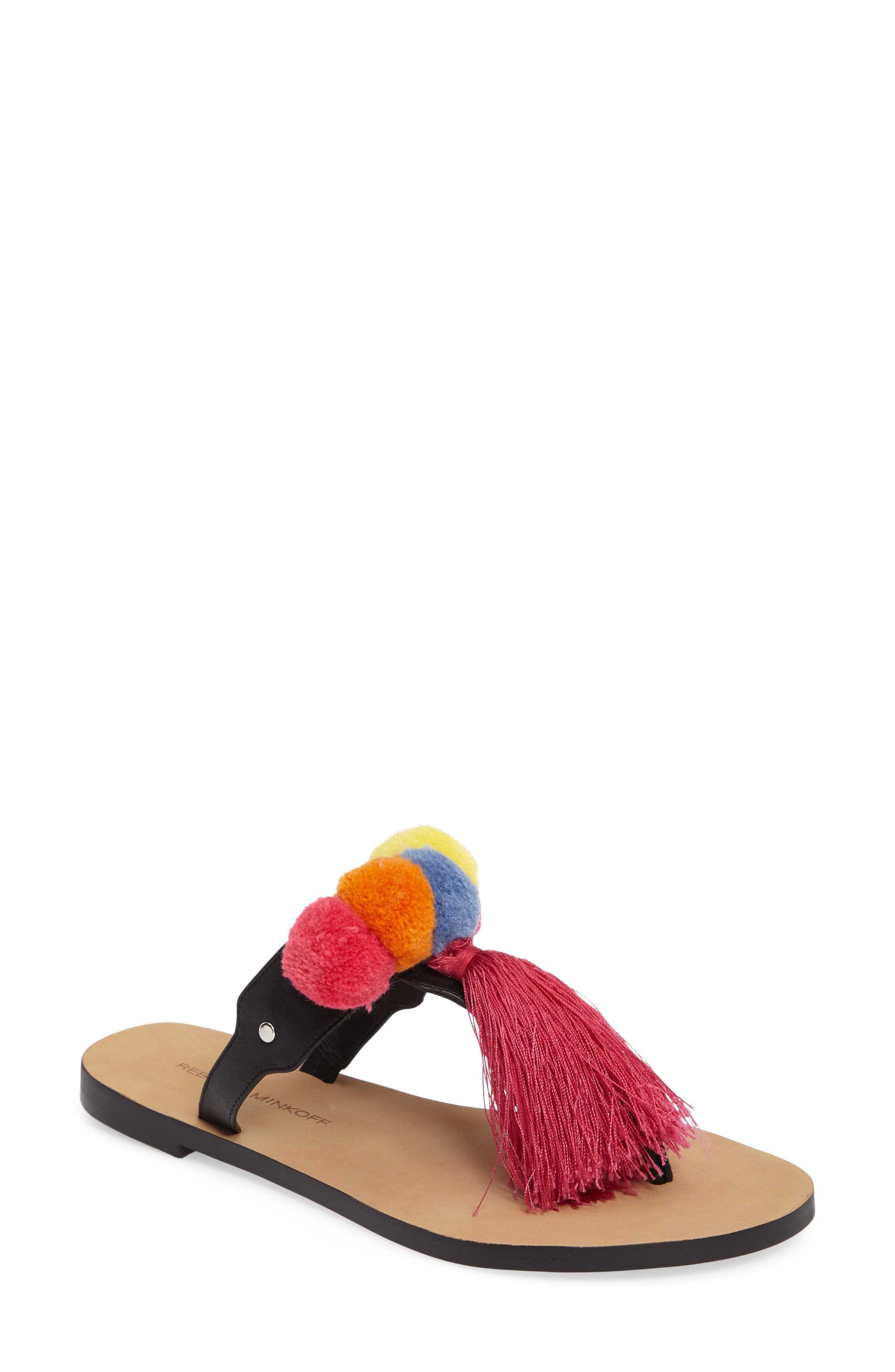 Rebecca Minkoff Erika Pompom Tassel Sandal, Main, color, 