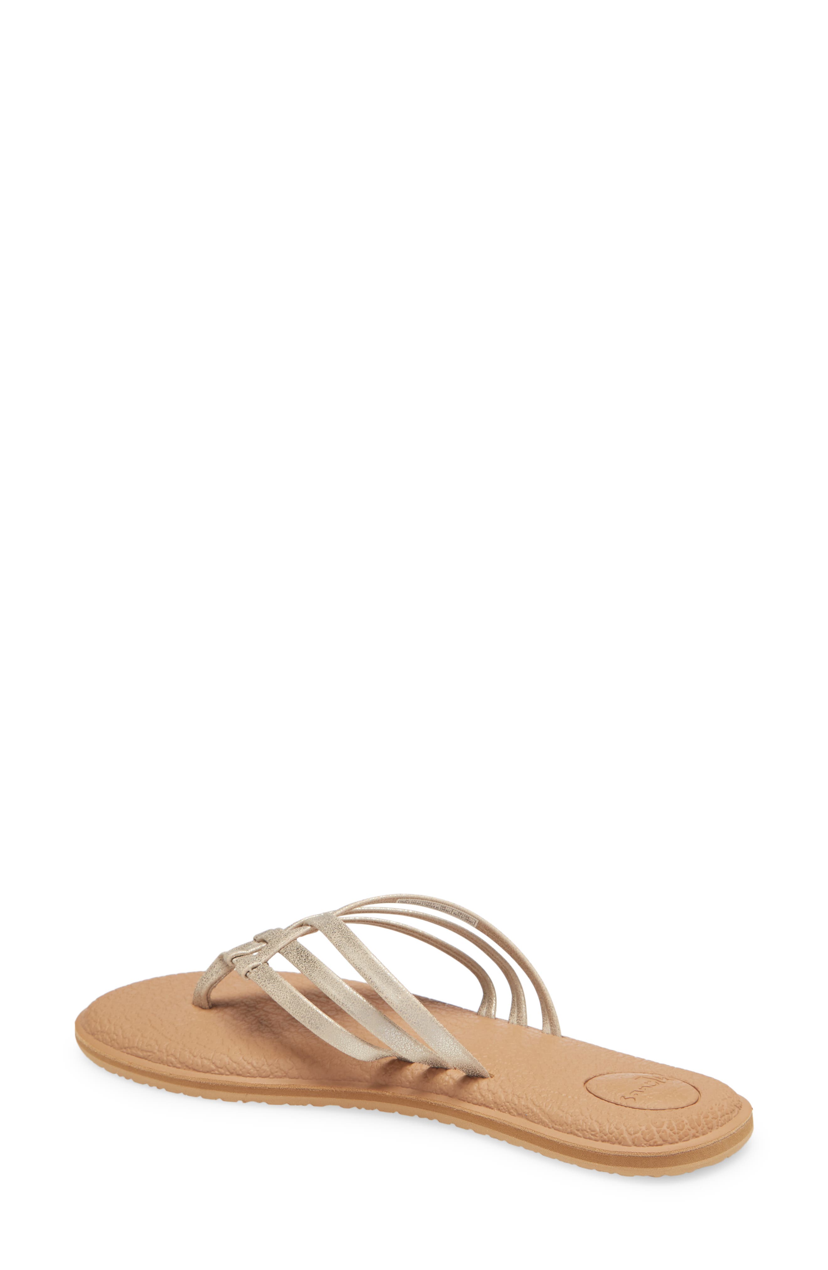 Yoga Salty Shimmer Flip Flop, Alternate, color, CHAMPAGNE
