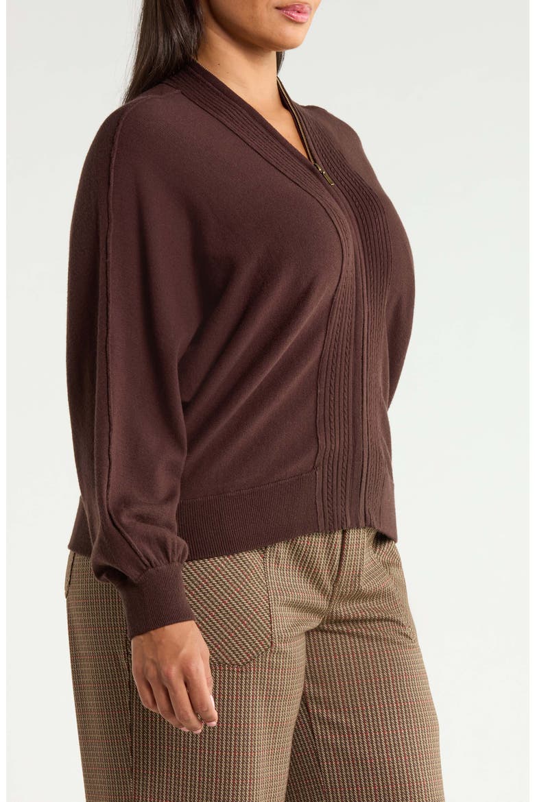 Dolman Sleeve Cardigan, Alternate, color, BROWN