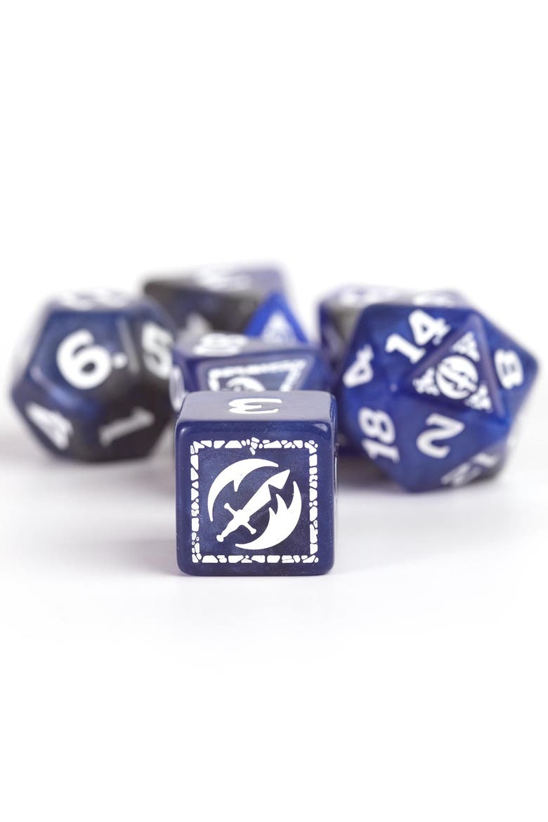 D&D Adventure Dice Fighter Blue, 17Pc Rpg Die Set, Alternate, color, Blue