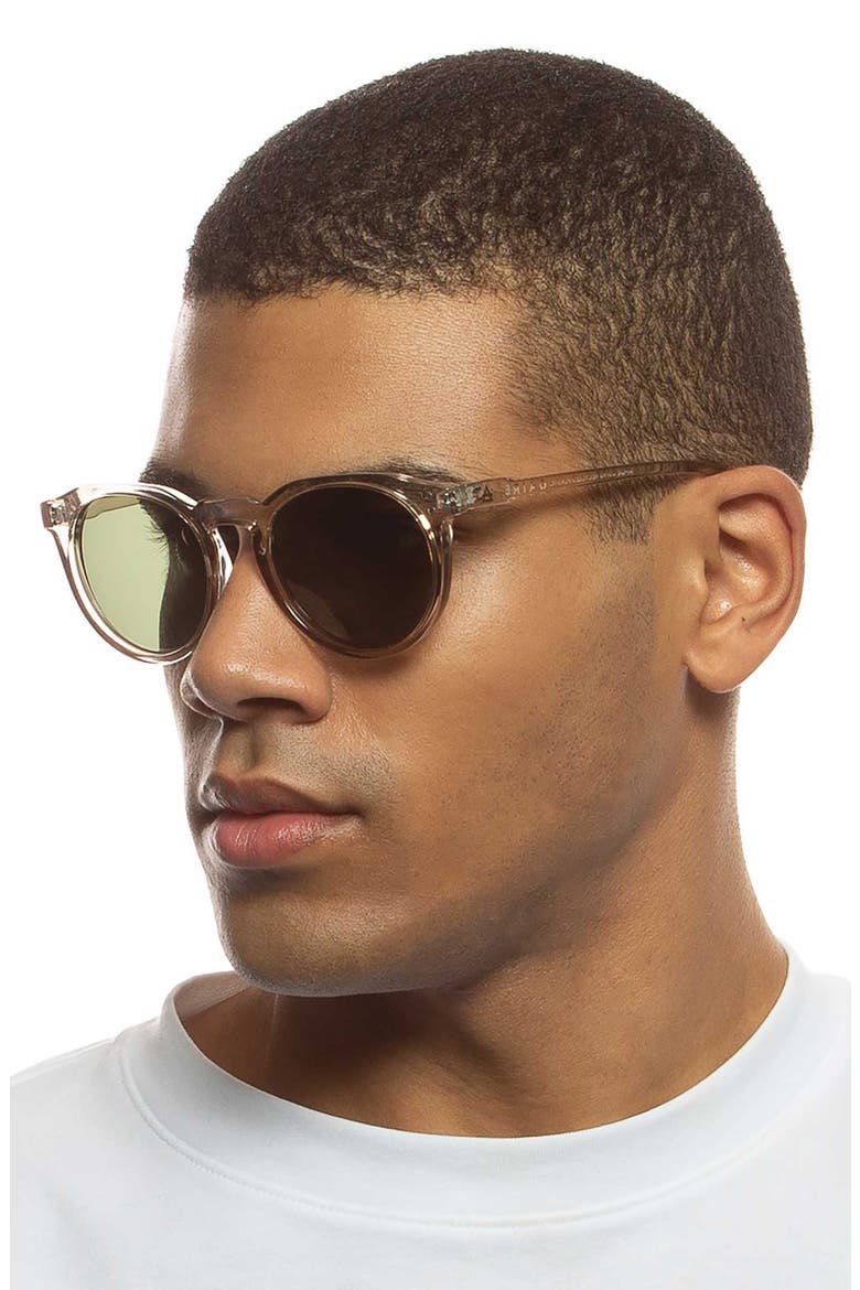 Nucleus 52mm Polarized Round Sunglasses, Alternate, color, GREY / GREEN MONO POLAR
