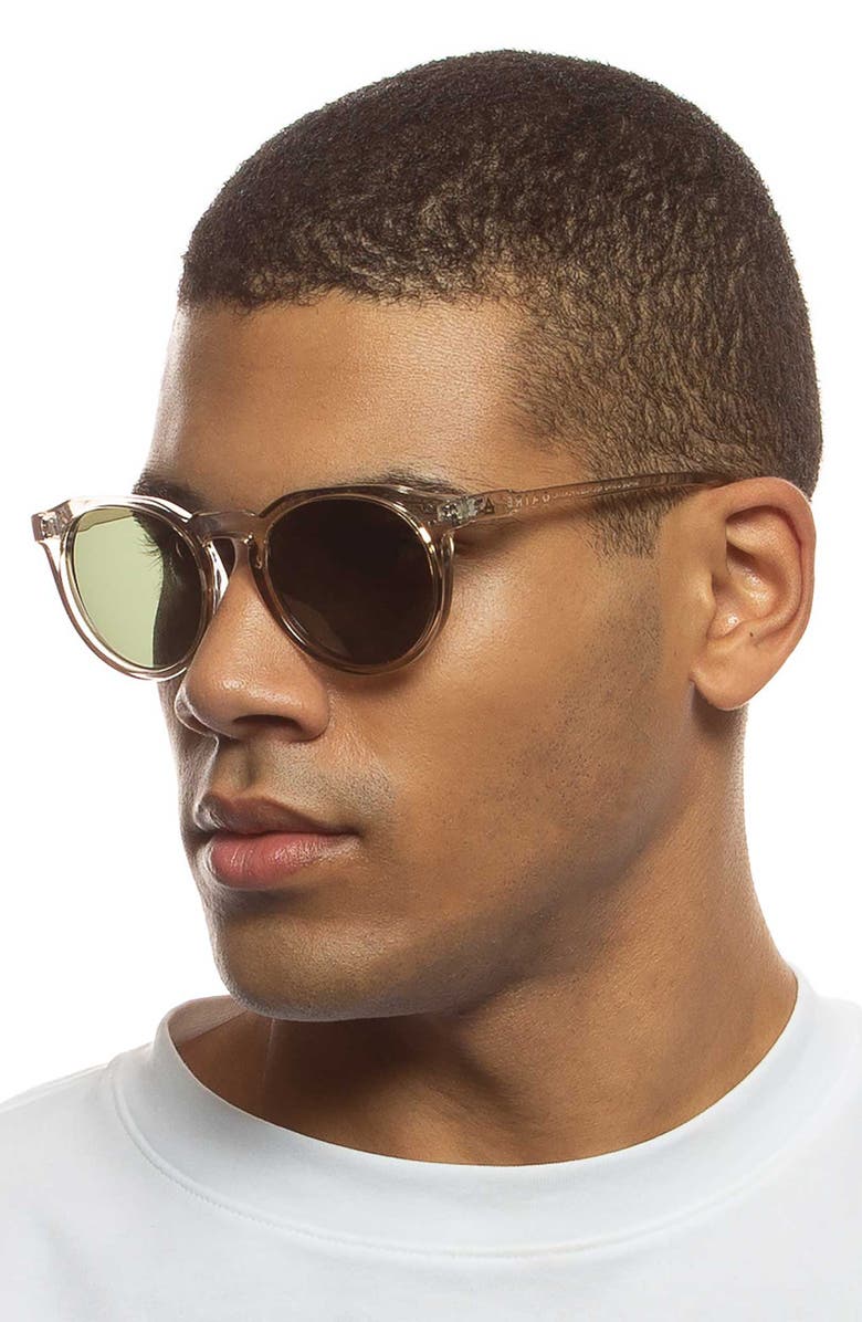 AIRE Nucleus 52mm Polarized Round Sunglasses, Alternate, color, Grey / Green Mono Polar