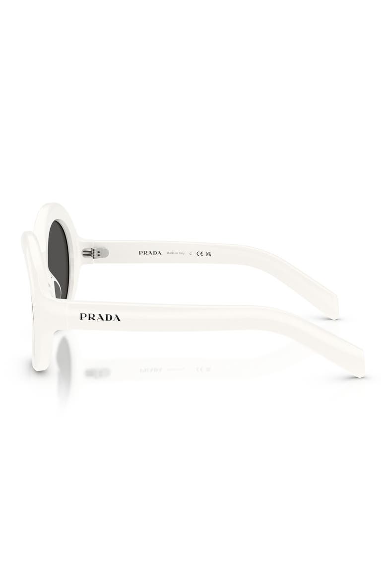 53mm Round Sunglasses, Alternate, color, TALC / DARK GREY