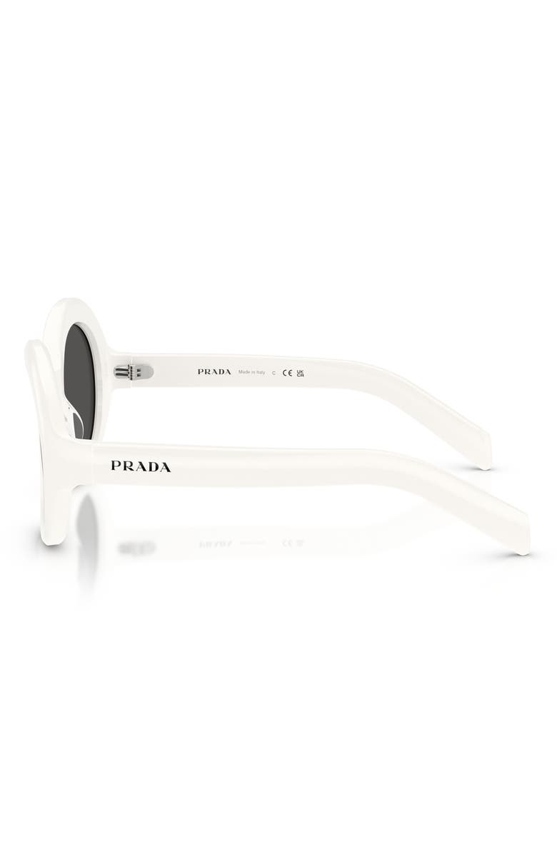 Prada 53mm Round Sunglasses, Alternate, color, Talc / Dark Grey
