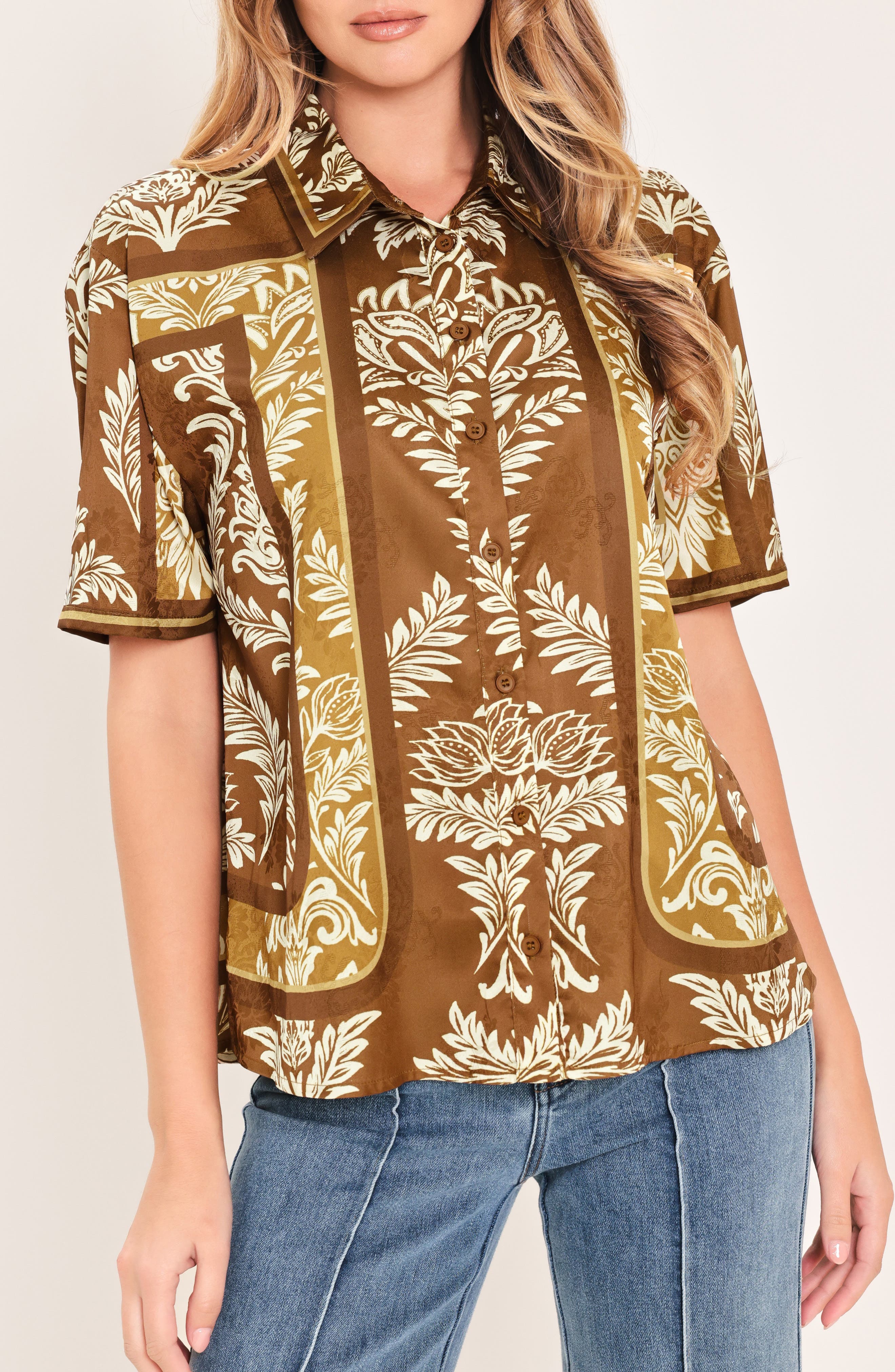 Button-Down Woven Top