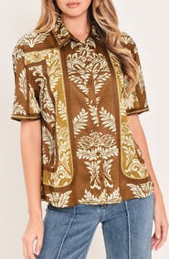 FLYING TOMATO Button-Down Woven Top