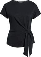 Caslon® Drop Shoulder Tie Front Top