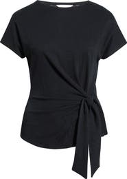 Caslon® Drop Shoulder Tie Front Top