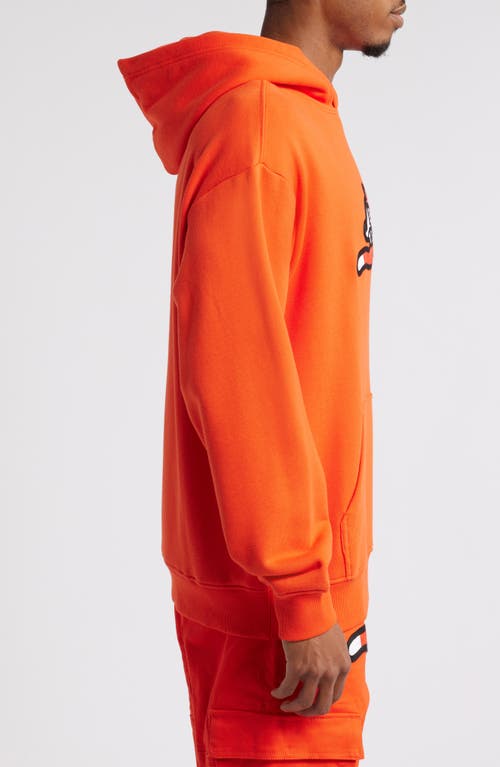 Icecream Running Dog Appliqué Hoodie In Orange