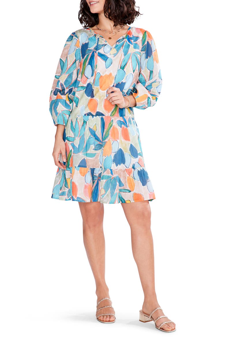 Citrus Grove Floral Dress, Main, color, BLUE MULTI