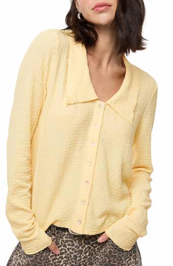 Textured Button-Up Knit Top