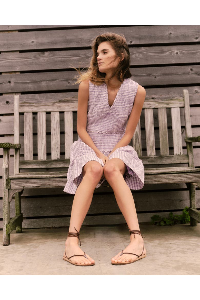 Rhett Gingham Mini Dress, Alternate, color, Wisteria