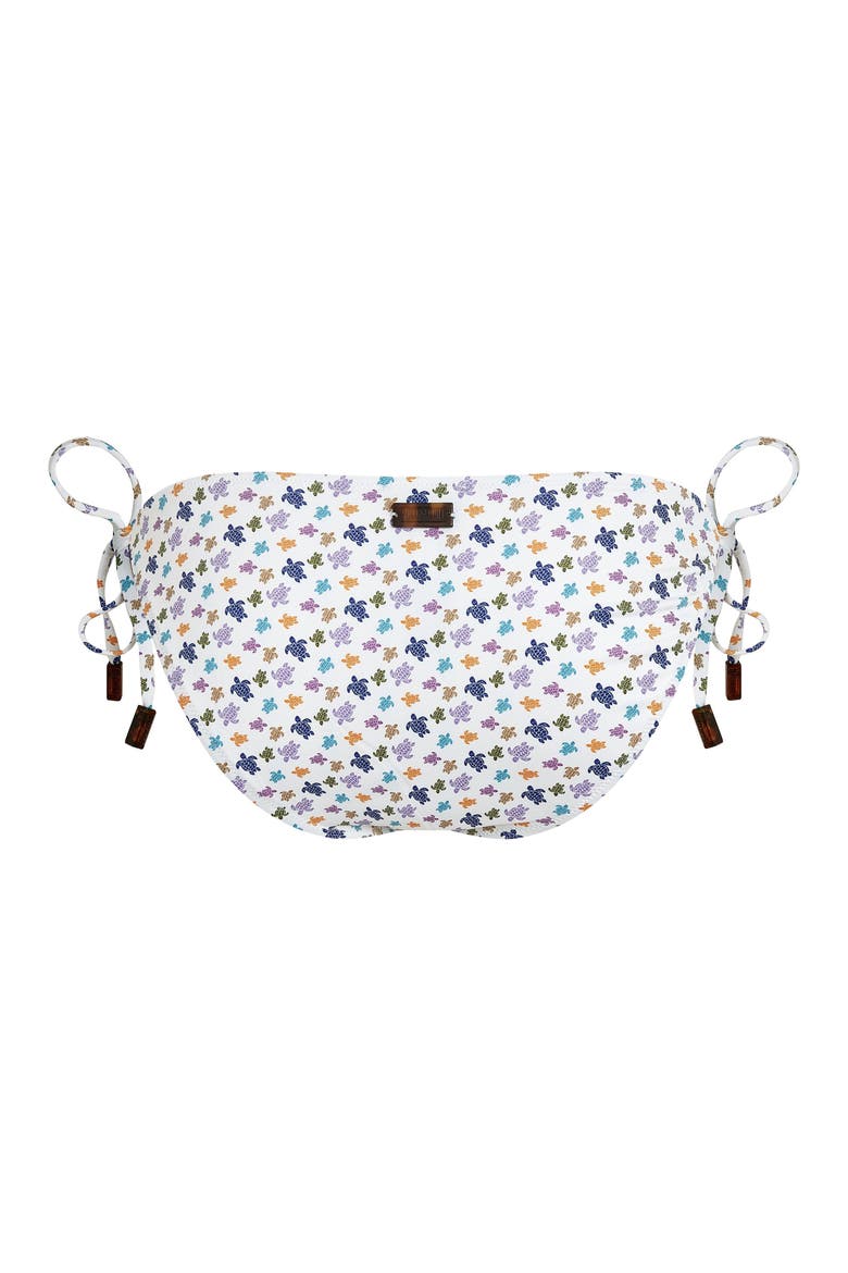 Women Side Tie Bikini Bottom Micro Ronde des Tortues, Alternate, color, White