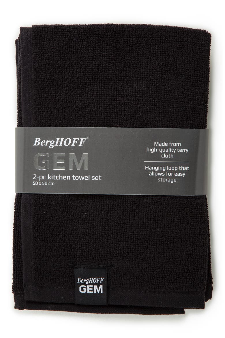 2-Pack Gem Kitchen Towel, Main, color, BLACK