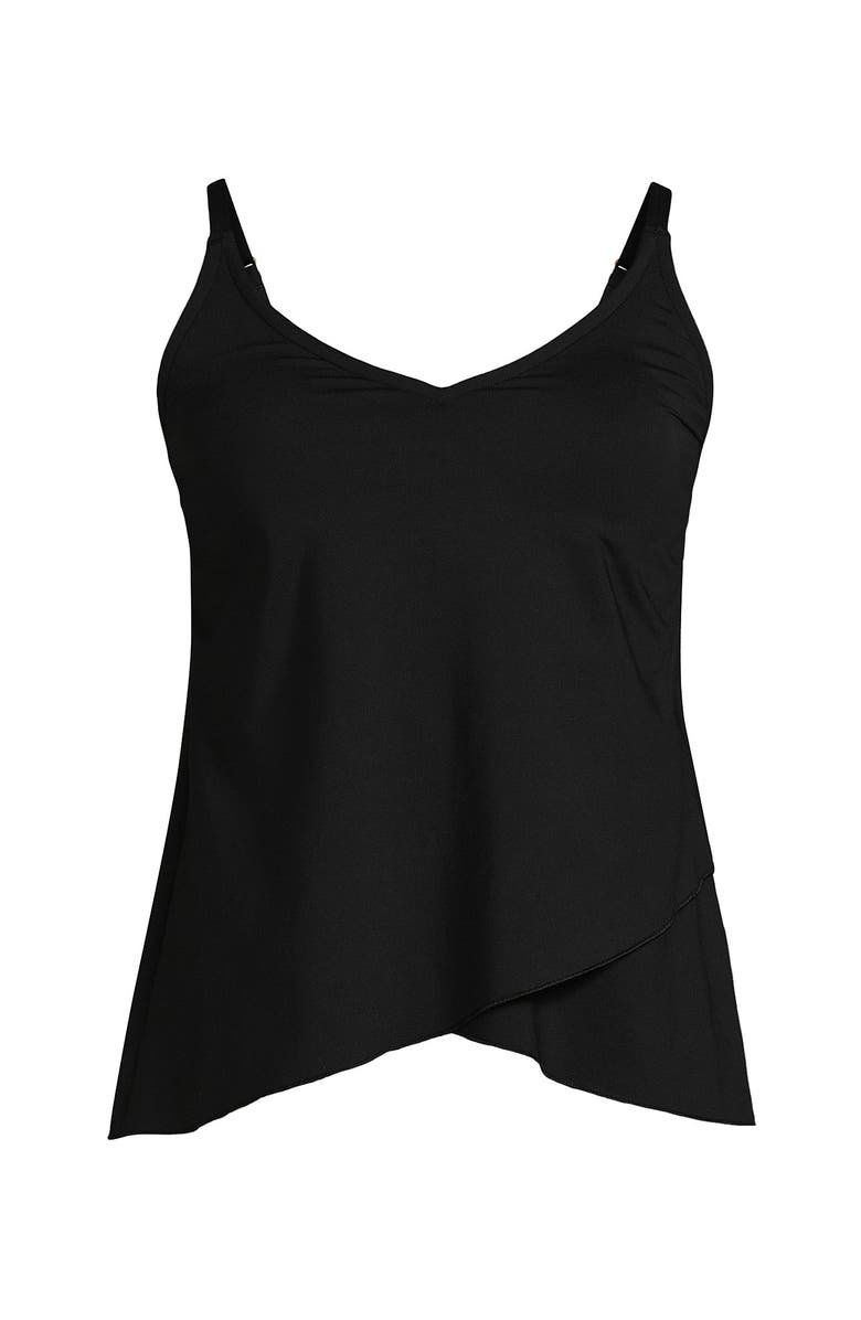 Lands' End Tulip Hem Tankini Top, Alternate, color, Black