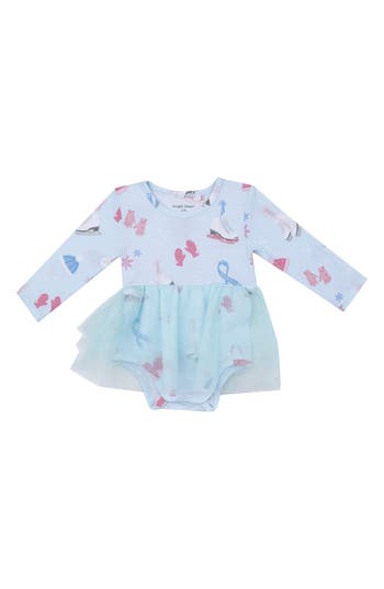 Angel Dear Long Sleeve Tutu Bodysuit In Blue