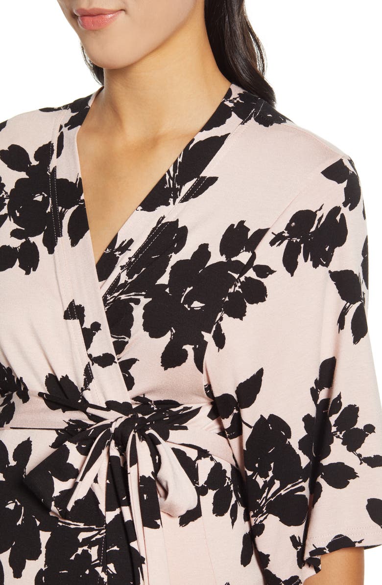 Angel Maternity Maternity/Nursing Pajamas & Robe Set, Alternate, color, 