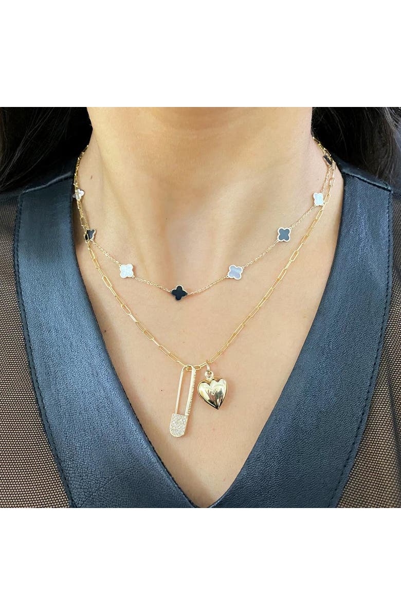 The Lovery Fine Jewelry Mini Paperclip Link Chain Necklace, Alternate, color, Yellow Gold