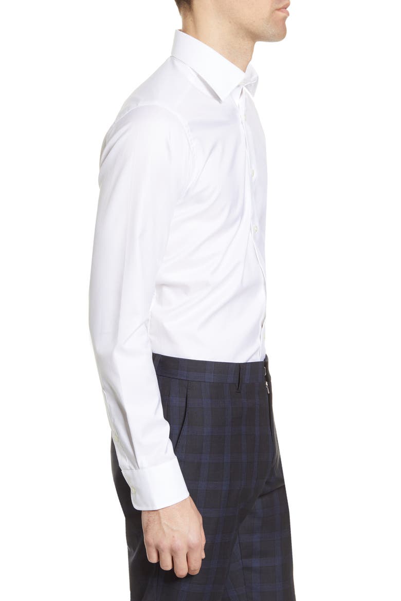 Slim Fit Superfine Twill Dress Shirt, Alternate, color, WHITE