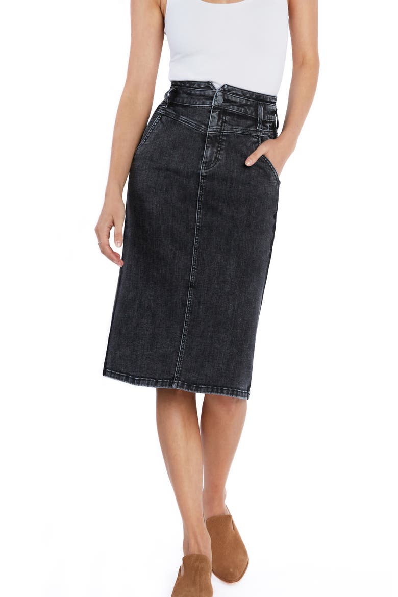 Victorious High Waist Denim Pencil Skirt, Alternate, color, GREY YACHT